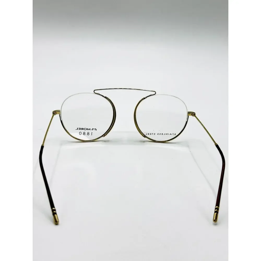 Morel 1880 Eyeglasses Frames Arsene 60122M-DM12 Gold Semi-Rimless 52-19-145